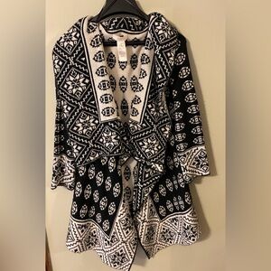 Elodie BOHO Style Open Front Knit Cardigan Sweater size L